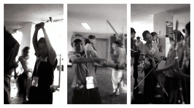 Playing Indian at Teotihuacán 1,2,3, Teotihuacán, Mexico, Summer 2009.